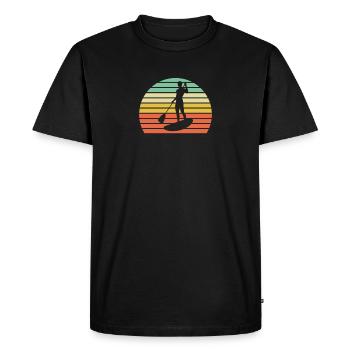 Paddleboard SUP Style rétro Sunset - T-shirt Premium bio Homme - noir - Devant - Nico (187cm)