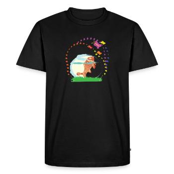 Beau poisson dans le verre nature - T-shirt Premium bio Homme - noir - Devant - Nico (187cm)