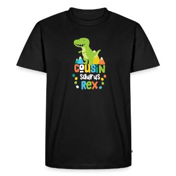 Cousin Cousin Saurus Rex Cousinsaurus - Men's Premium Organic T-Shirt - black - Front - Nico (187cm)