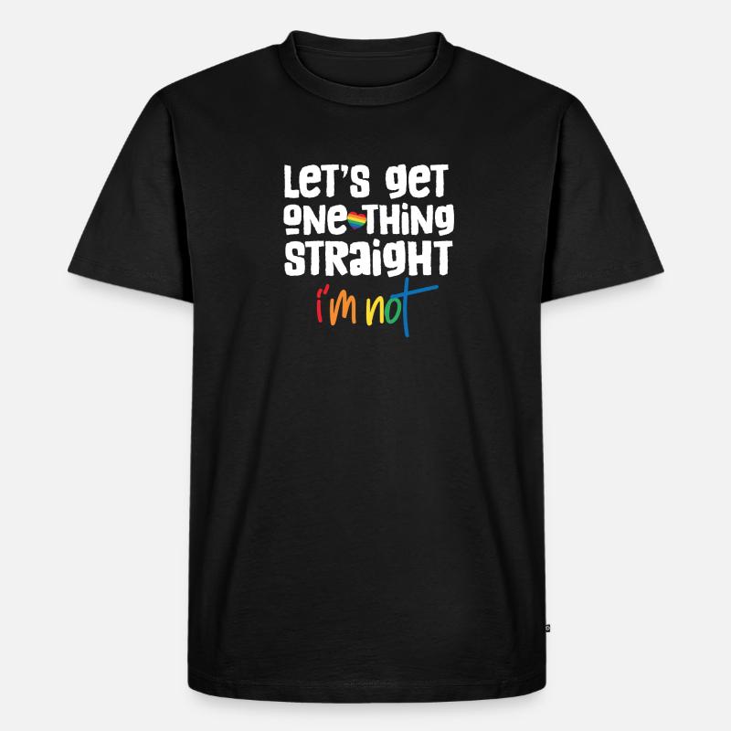 Lesbisch Lesbe Outing - Männer Premium Bio T-Shirt - Schwarz