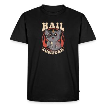 Mignon et drôle Satanic Hail Lucipurr Rainbow Kitty - T-shirt Premium bio Homme - noir - Devant - Nico (187cm)