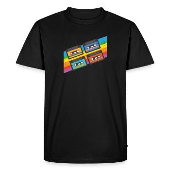 Cassette vintage colorée - T-shirt Premium bio Homme - noir - Devant - Nico (187cm)