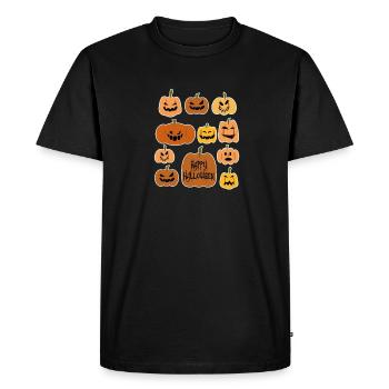 Citrouille d'Halloween heureuse pour un fan d'Halloween - T-shirt Premium bio Homme - noir - Devant - Nico (187cm)