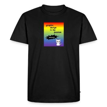 le graphisme est ma passion - designer professionnel - T-shirt Premium bio Homme - noir - Devant - Nico (187cm)