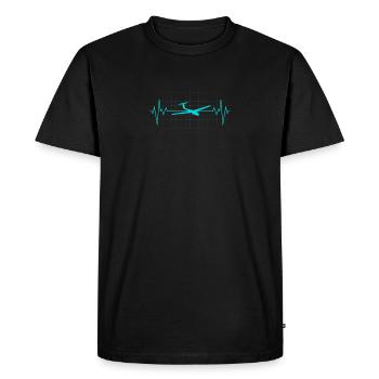 Cadeau de glisse ECG de battement de coeur de planeur - T-shirt Premium bio Homme - noir - Devant - Nico (187cm)