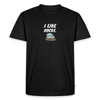 I Like Stones For every geologist stone collector - Men's Premium Organic T-Shirt - black - Front - Nico (187cm)