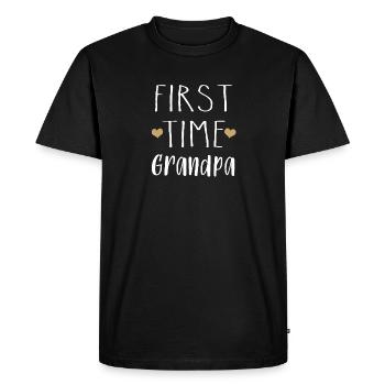 Grand-père pour la première fois | Futur grand-père - T-shirt Premium bio Homme - noir - Devant - Nico (187cm)