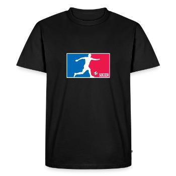 Soccer | Soccer - Men's Premium Organic T-Shirt - black - Front - Nico (187cm)