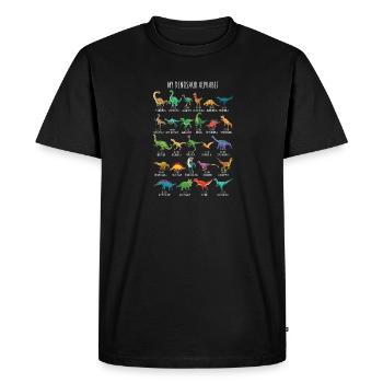 Dinosaur Types Alphabet AZ Dino ABC T-Rex Dino - Men's Premium Organic T-Shirt - black - Front - Nico (187cm)