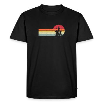Échecs pièces échec et mat rétro joueurs d'échecs - T-shirt Premium bio Homme - noir - Devant - Nico (187cm)