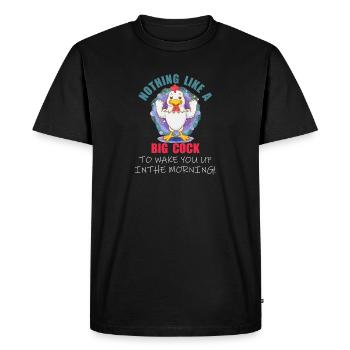 Rien de tel qu'une grosse bite pour te réveiller le matin - T-shirt Premium bio Homme - noir - Devant - Nico (187cm)