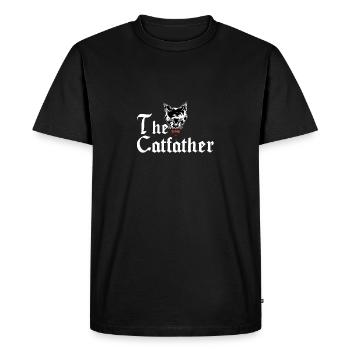The Catfather Cat Dad Cats Father Motif cadeau - T-shirt Premium bio Homme - noir - Devant - Nico (187cm)