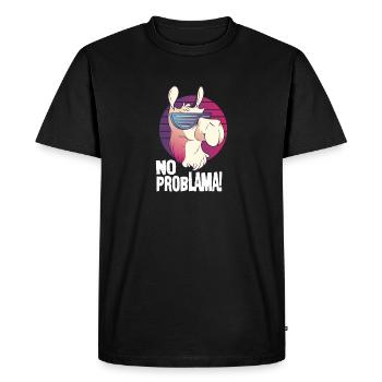 No Problama - Motif cadeau drôle Alpaca Llama - T-shirt Premium bio Homme - noir - Devant - Nico (187cm)