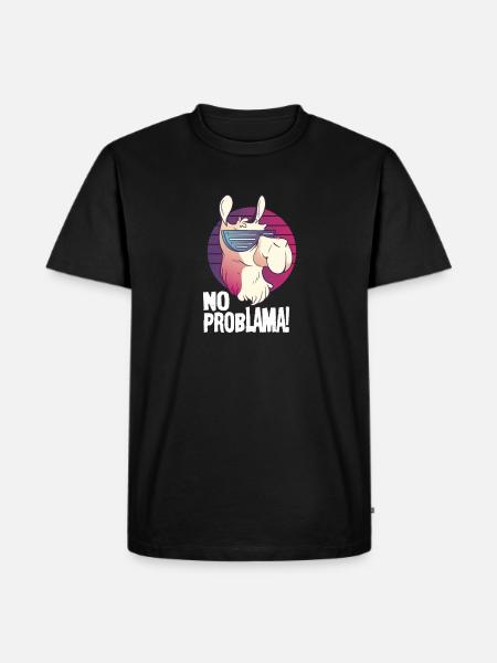 No Problama - Alpaca Llama funny gift motif - Men's Premium Organic T-Shirt - black