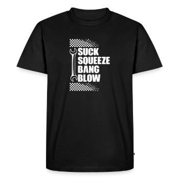 Suck Squeeze Bang Blow - Men's Premium Organic T-Shirt - black - Front - Nico (187cm)