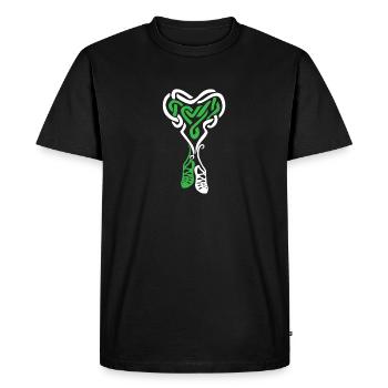 Irish Step Dancing Celtic Knot Heart - Men's Premium Organic T-Shirt - black - Front - Nico (187cm)