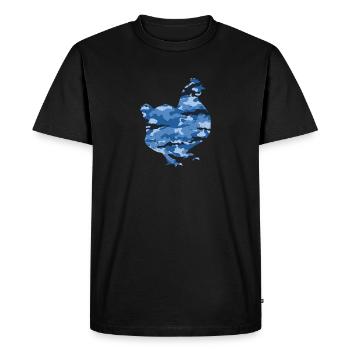 Poulet camo - bleu - drôle vétéran et militaire - T-shirt Premium bio Homme - noir - Devant - Nico (187cm)
