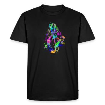 musical note - Men's Premium Organic T-Shirt - black - Front - Nico (187cm)