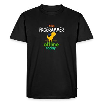 Programmer is offline - Men's Premium Organic T-Shirt - black - Front - Nico (187cm)