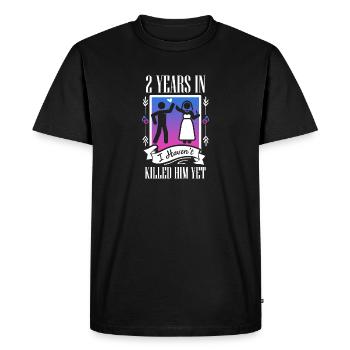 Cadeau pour le deuxième anniversaire des couples, 2e mariage - T-shirt Premium bio Homme - noir - Devant - Nico (187cm)