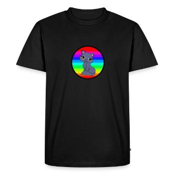 Chat dans le fond cool - T-shirt Premium bio Homme - noir - Devant - Nico (187cm)