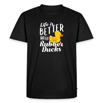 Rubber Duck Bathing Duck Gift - Men's Premium Organic T-Shirt - black - Front - Nico (187cm)