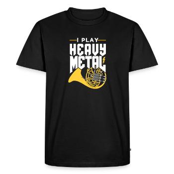 Horn Idée cadeau - T-shirt Premium bio Homme - noir - Devant - Nico (187cm)