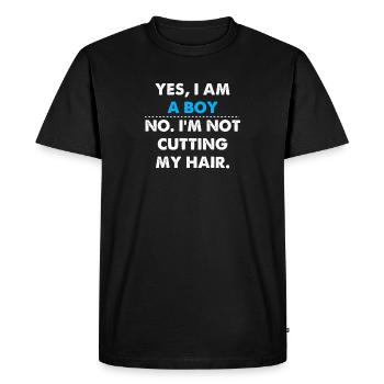 Yes, I Am A Boy No, I'm Not Cutting My hai - T-shirt Premium bio Homme - noir - Devant - Nico (187cm)