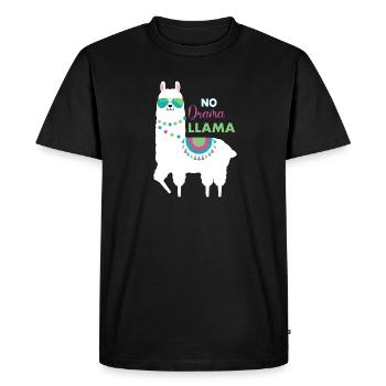 Llama - Men's Premium Organic T-Shirt - black - Front - Nico (187cm)