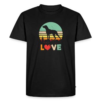 Koszulka dla psa Wyżeł niemiecki krótkowłosy Retro Love - - Ekologiczna koszulka męska Premium - czarny - Przód - Nico (187cm)