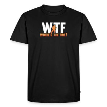 WTF Où est le feu - T-shirt Premium bio Homme - noir - Devant - Nico (187cm)