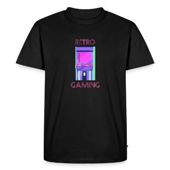 Cadeau vintage de jeux vidéo rétro - T-shirt Premium bio Homme - noir - Devant - Nico (187cm)