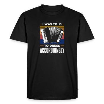 Idée cadeau rétro accordéon - T-shirt Premium bio Homme - noir - Devant - Nico (187cm)