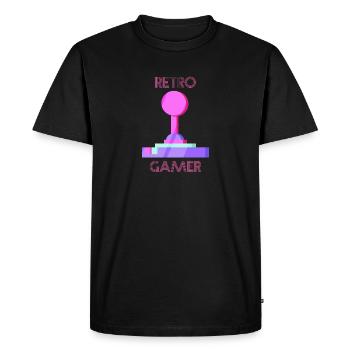 Cadeau vintage de jeux vidéo rétro - T-shirt Premium bio Homme - noir - Devant - Nico (187cm)