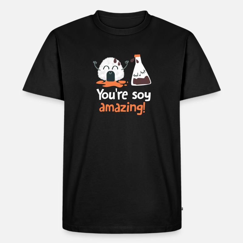 Sushi Soja Geschenkidee - Männer Premium Bio T-Shirt - Schwarz