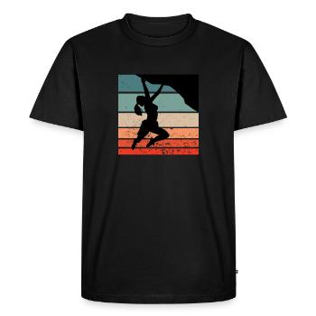 Climbing mountain mountains hiking climbing wall - Men's Premium Organic T-Shirt - black - Front - Nico (187cm)
