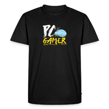 Joueur PC, joueur de bureau - T-shirt Premium bio Homme - noir - Devant - Nico (187cm)