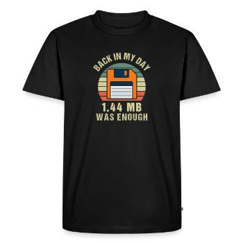 Programmer Floppy Disk Retro Gift - Men's Premium Organic T-Shirt - black - Front - Nico (187cm)