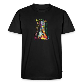 Greyhound Dog Gift Mom Dad Colorful Love Whippet - Men's Premium Organic T-Shirt - black - Front - Nico (187cm)