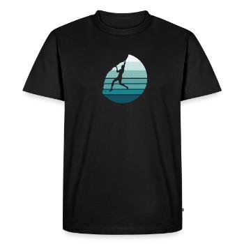 Rock Climbing Climber Vintage Sunset - Men's Premium Organic T-Shirt - black - Front - Nico (187cm)