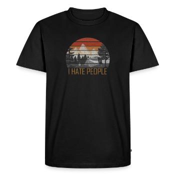 I Hate People I Love Camping Vintage - Men's Premium Organic T-Shirt - black - Front - Nico (187cm)