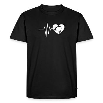 Heartbeat paraglider - Men's Premium Organic T-Shirt - black - Front - Nico (187cm)