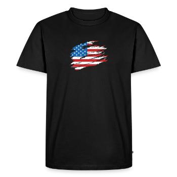American Flag USA America Soccer Football Ice - T-shirt Premium bio Homme - noir - Devant - Nico (187cm)
