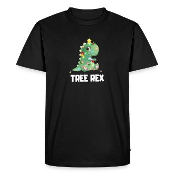 Tree Rex Dino Christmas Tree Christmas Gift - Men's Premium Organic T-Shirt - black - Front - Nico (187cm)