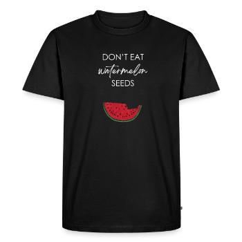 Don’t Eat Watermelon Seeds | Pregnant Bump - T-shirt Premium bio Homme - noir - Devant - Nico (187cm)