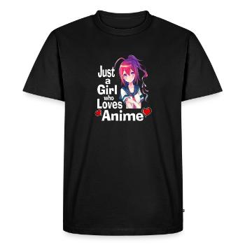 Chemise Manga Anime Teenage Girl - Juste une fille - T-shirt Premium bio Homme - noir - Devant - Nico (187cm)