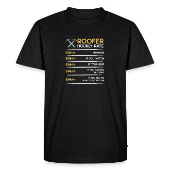 Tarif horaire de couvreur - Cadeau drôle de couvreur - T-shirt Premium bio Homme - noir - Devant - Nico (187cm)