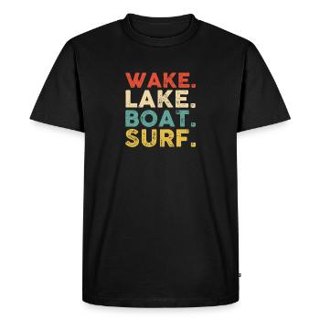 Wake Surfing Wake Surf Wake Surfing Rope Wake - T-shirt Premium bio Homme - noir - Devant - Nico (187cm)