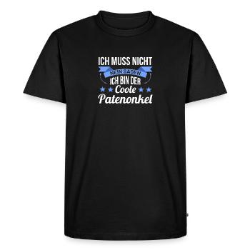 Patenonkel Patenkind Stolzer Danke Geschenk Spruch - Männer Premium Bio T-Shirt - Schwarz - Vorne - Nico (187cm)