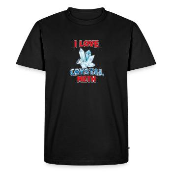 T-shirt J'aime le crystal meth - T-shirt Premium bio Homme - noir - Devant - Nico (187cm)